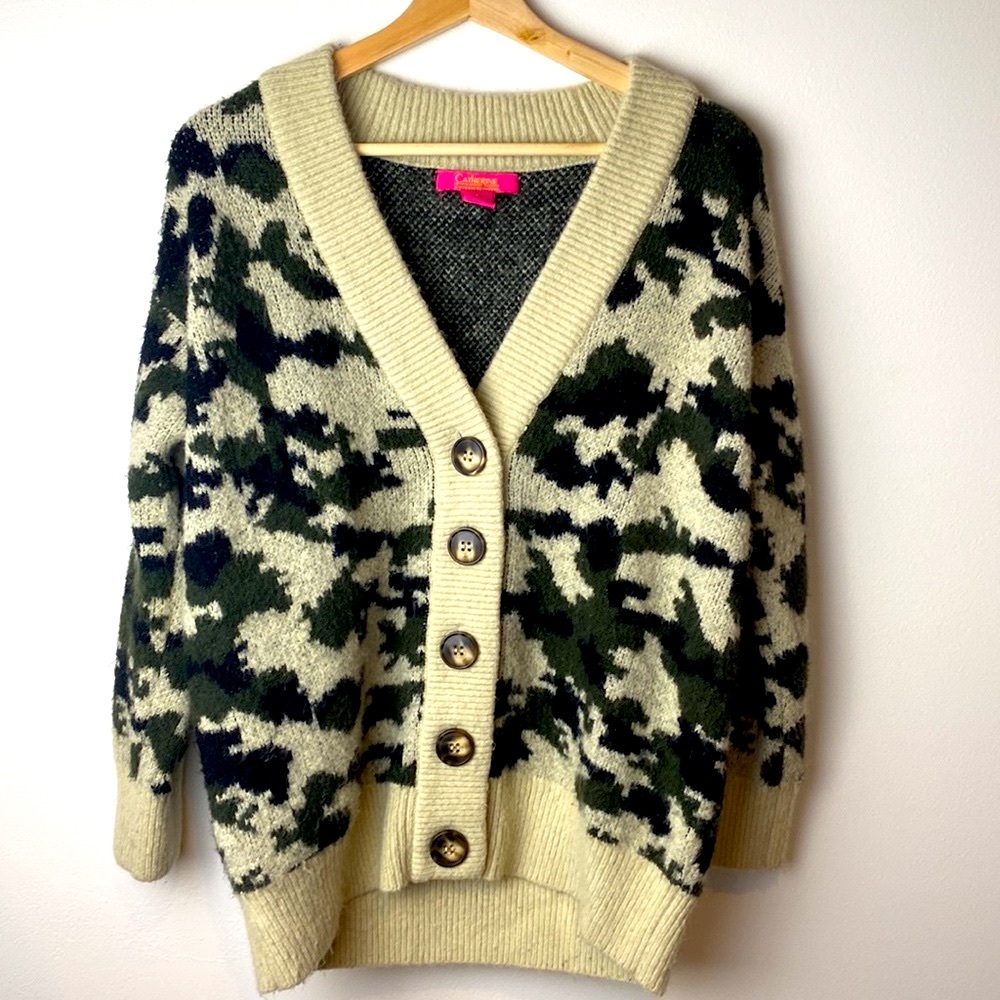 Catherine Maladrino Camo Caridigan
